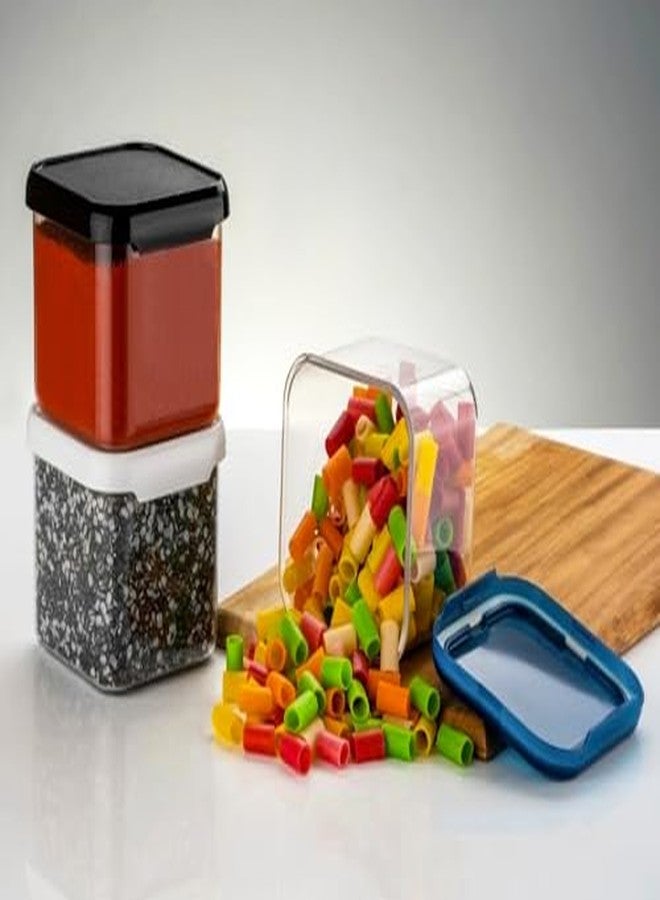 نكسيوم طقم حاويات مطبخ بلاستيكية من نيكسيوم بأغطية محكمة الإغلاق للتخزين | طقم علب ماسالا مكون من 6 قطع سعة 500 مل - Image 3